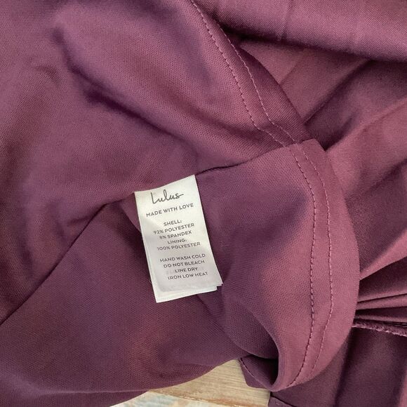 Lulus Flawless Forever Dress Women's L Dark Purple Midi Satin Pleated NWT - Picture 11 of 11